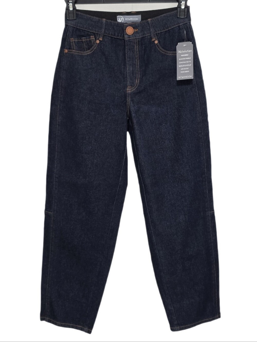 Wit & Wisdom Barrel Leg Jeans Ankle Length Side Panels Skyrise Ab Solution 4